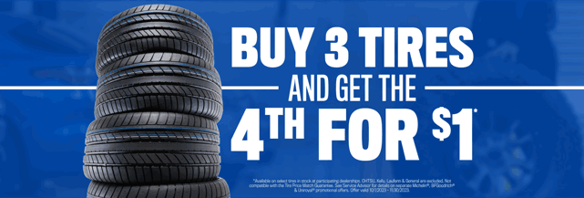 Buy 3 Tires and Get the 4th for $1